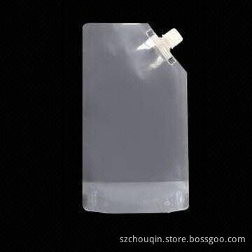 Transparent Plastic Spout Bag for Juice, Water, Milk, Jelly, Beverage, Long Shelf Time and Heat Seal